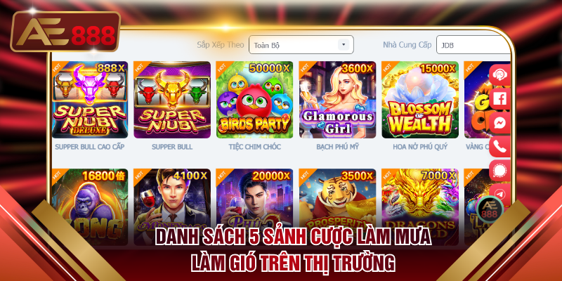 Danh sách 5 sảnh cược làm mưa làm gió trên thị trường